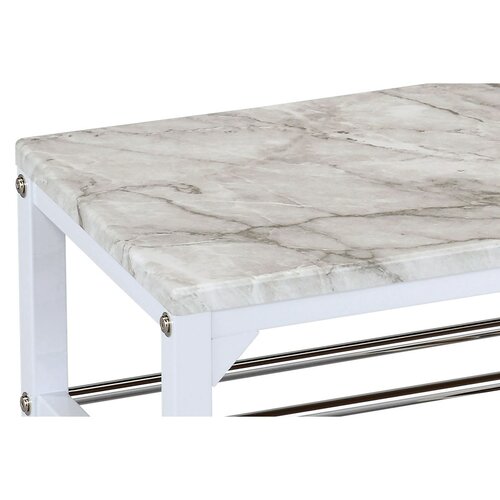 Botník/taburet 2 poschodia Grey marble, 77 x 29 x 42 cm