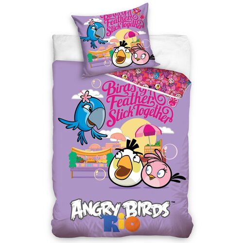 Dětské bavlněné povlečení Angry Birds Friends, 140 x 200 cm, 70 x 80 cm