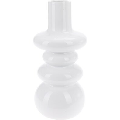Kameninová váza Pulito, 22 cm, bela