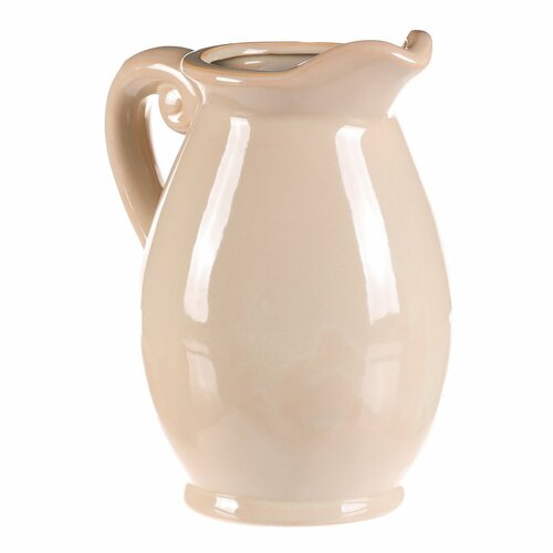 Vaza/krugla v kremni barvi, 15 x 16 x 23 cm,srednja