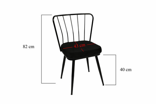 Yildiz Black étkezőszék szett, 4 db