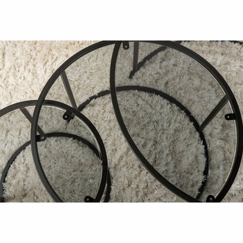 Couchtisch-Set Aurum Black and Grey 80 cm, 3 Stück