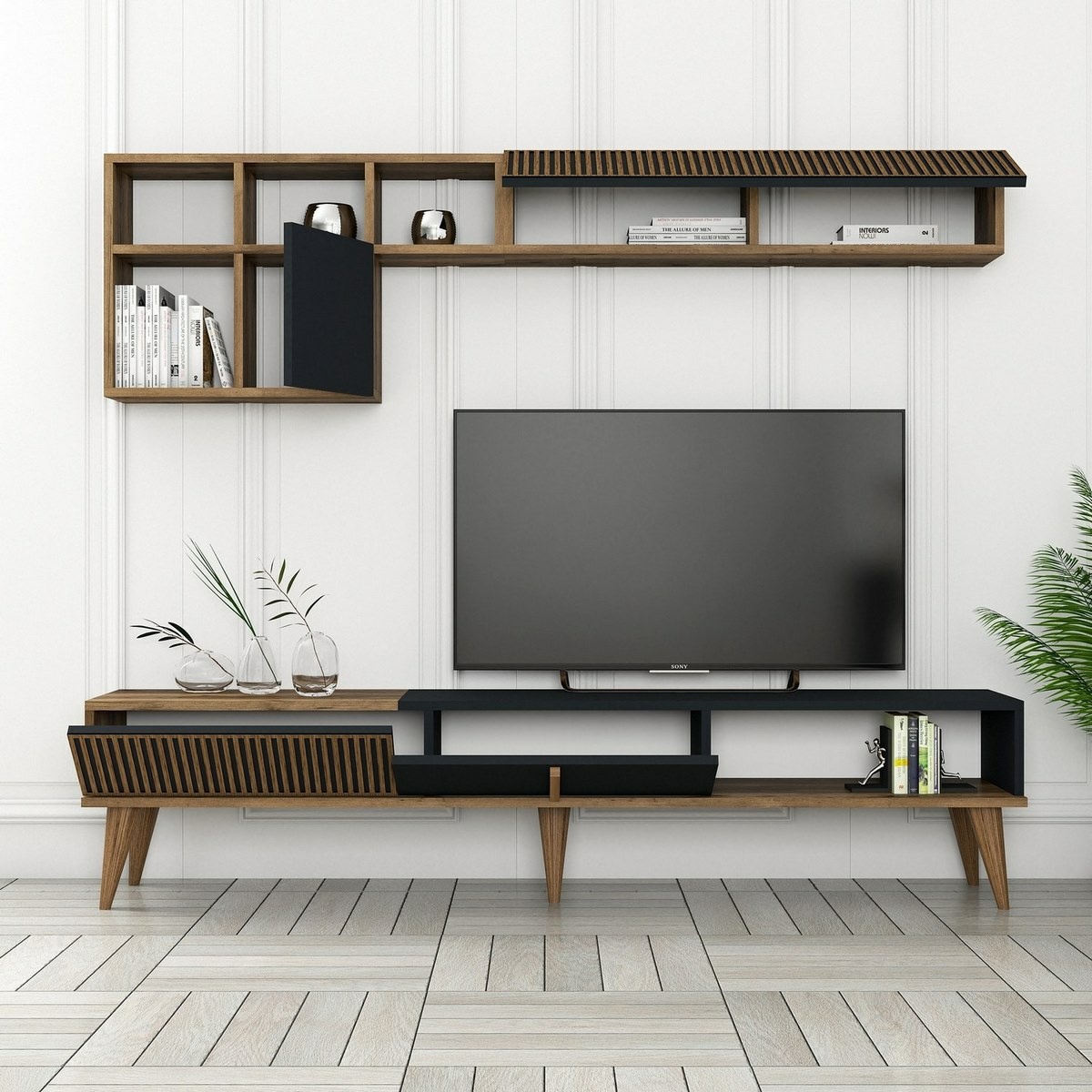 Televízna stena Milen Walnut and Anthracite