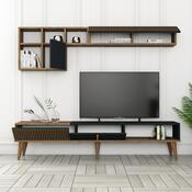 Ściana telewizyjna Milen Walnut and Anthracite