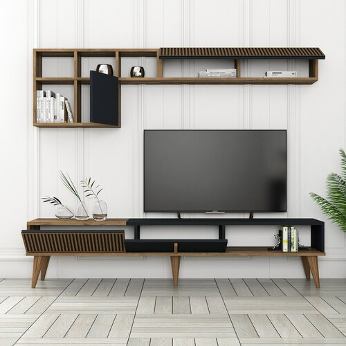Milen Walnut and Anthracite TV-fal