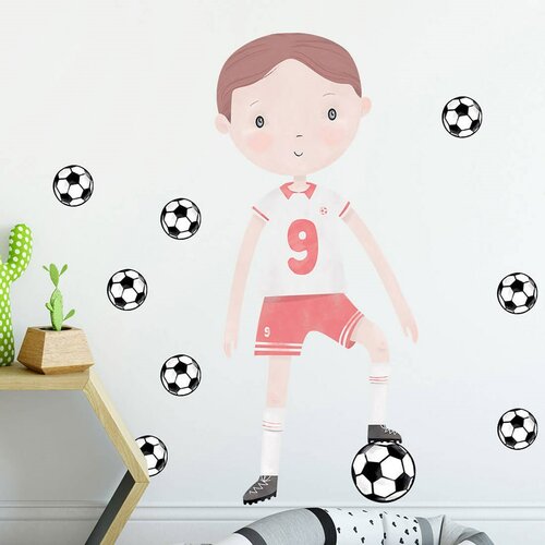 Bayo Samolepka na stenu Futbalista, červená