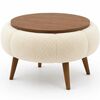 Măsuță de serviciu tapițată Daisy 60, culoareCream Walnut