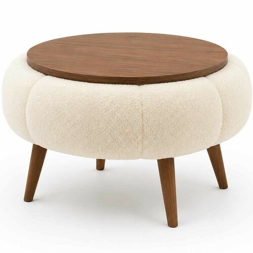 Daisy 60 Cream Walnut kárpitozott kisasztal