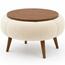 Odkládací čalouněný stolek Daisy 60 Cream Walnut