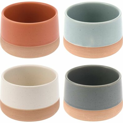 4-tlg. Set Steingutschalen Natura, 9,5 x 5,5 cm