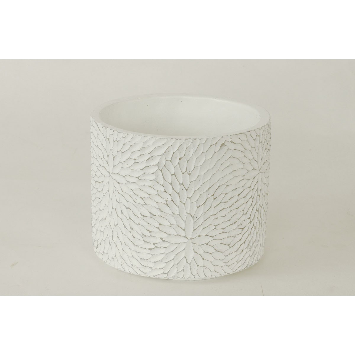 Autronic BCO759711 Betonový obal na květináč Flower bílá, 14 cm