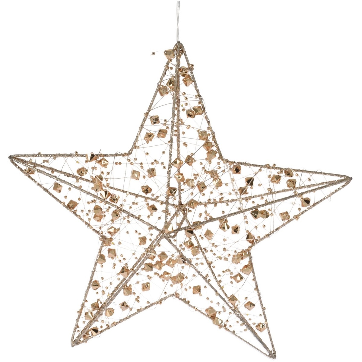 Fotografie Svítící vánoční hvězda Gold Diamond, 30 cm, 20 LED, teplá bílá, časovač
