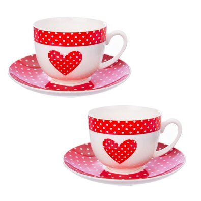 Orion Tassenset mit Untertasse Dot, 280 ml, 2 St.