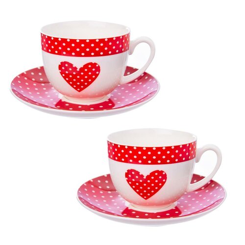 Orion Tassenset mit Untertasse Dot, 280 ml, 2 St.