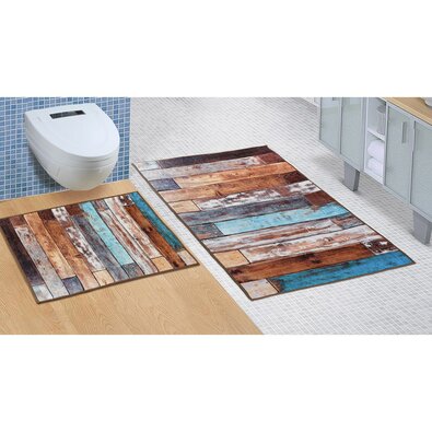 Bellatex Komplet kopalni predpražniki brez izrezaLesena tla, 60 x 100 cm, 60 x 50 cm