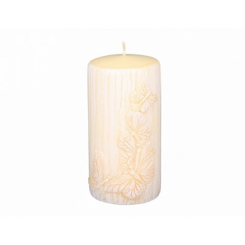 Dekoratívna sviečka Motýľ béžová, 14 cm