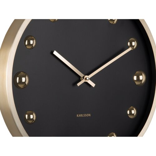 Karlsson 5971BK design ceas de perete negru, diametru 35 cm