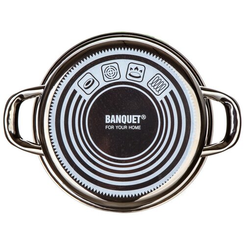 Banquet Hrnec smaltovaný METALLIC Black 20 cm, 2 l, s poklicí