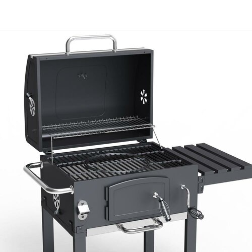 Avenberg Multifunkční BBQ gril Genius + litinový rošt + tál + pizza kámen, 70 x 103 x 105 cm
