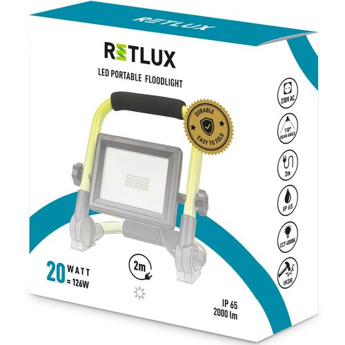 Retlux RPL 202 Pracovný LED reflektor, 20 W, 2000​ lm