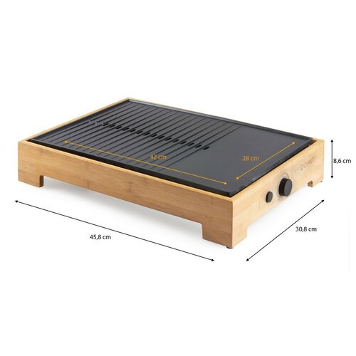 DOMO DO9271G stolní elektrický Plancha gril Bamboo Style