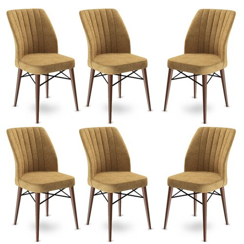 Esszimmerstuhl-Set Flex in Cappuccino and Brown, 6 Stück