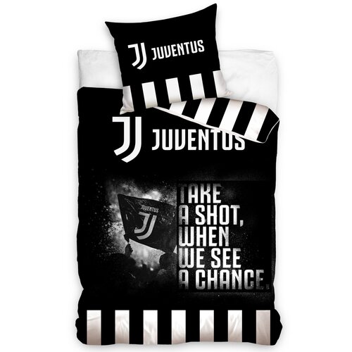 Lenjerie de pat Juventus Take a Shot, din bumbac, 140 x 200 cm, 70 x 90 cm