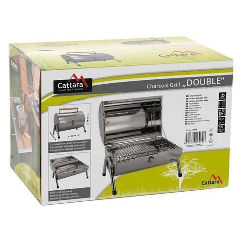Cattara Grill podróżny na węgiel drzewny Double, 42 x 38 x 26 cm