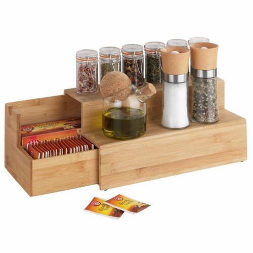Wenko Bambusowy organizer do kawy i herbaty 15 x 33 x 17,5 cm