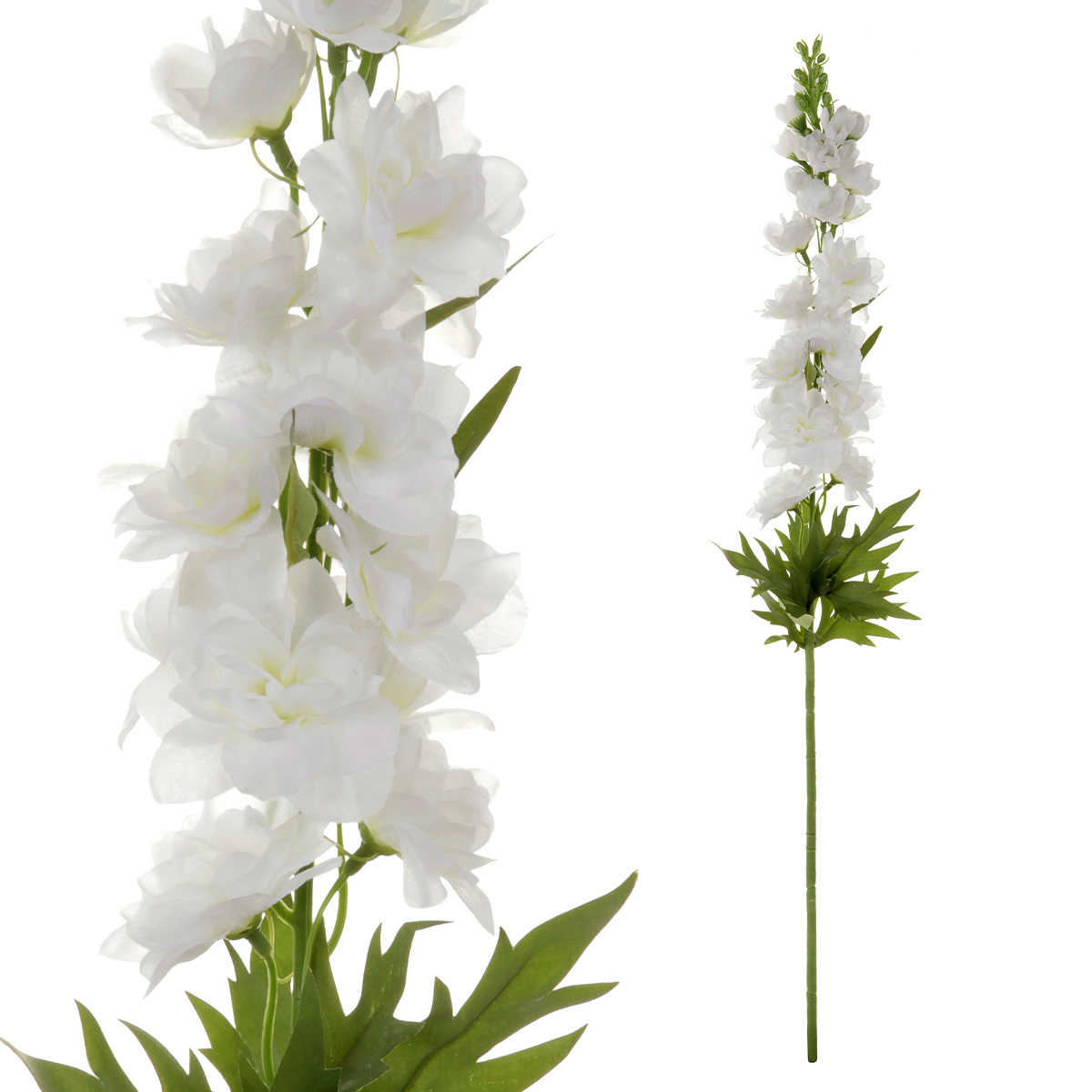 Levně Umělá květina Ostrožka bílá, 70 x 8 cm