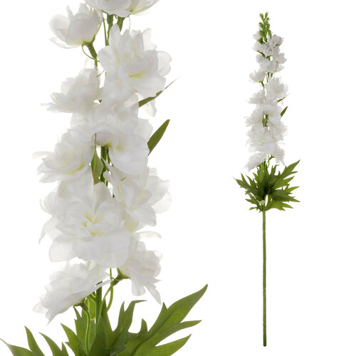 Floare artificială Delphinium albă, 70 x 8 cmalb,