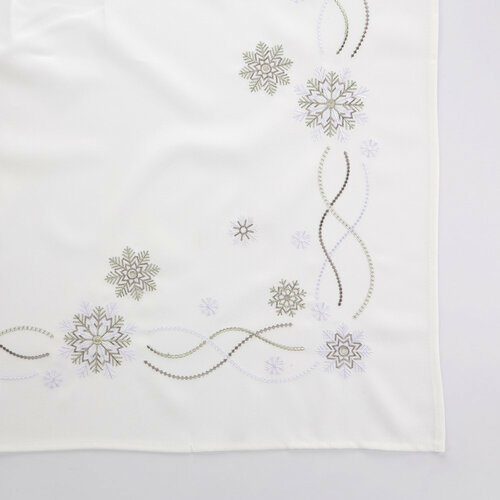 Altom Świąteczny obrus Snow Flakes biały, 80 x 80 cm