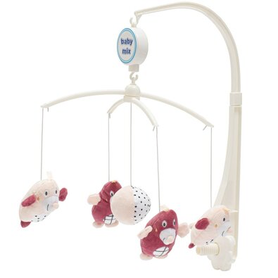 Baby Mix Karuzela nad łóżeczko Krtečci, różowa