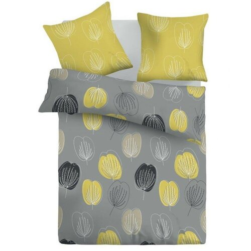 Lenjerie bumbac Kvalitex Grace, gri, 220 x 200 cm, 2 buc. 70 x 90 cm