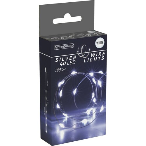 Lichterkette „Silver Lights“ mit 40 LEDs, kaltweiß, 195 cm