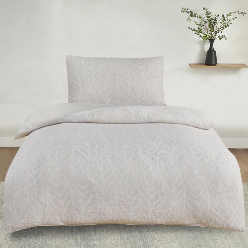 Jacquard-Bettwäsche Florida beige, 140 x 200 cm, 70 x 90 cm