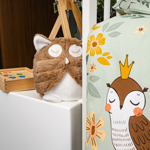 Dveřní zarážka Sleepy owl hnědá, 15 x 20 cm