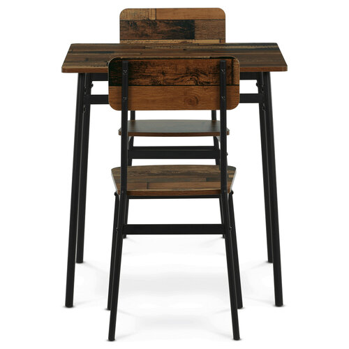 Jídelní set pro 2 osoby CORE Old Wood, černá konstrukce