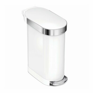 Simplehuman Kosz na śmieci z pedałem Slim 45 l,biały