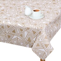 Bellatex Ubrus ADÉLA Trojúhelníky béžová, 120 x 140 cm Bellatex Ubrus ADÉLA Trojúhelníky béžová