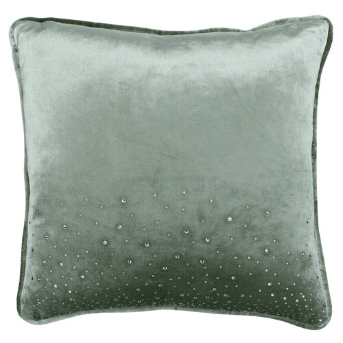 Poduszka dekoracyjna z kryształkami STARDUST, 50 × 50 cm, jasnozielona
