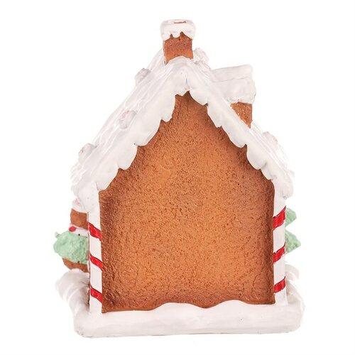 Dekoracja świąteczna Domek piernikowy zdobiony, poliresin, LED