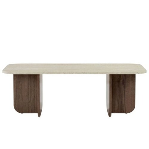 Măsuță de cafea Kairo Travertine, Venezia Walnut