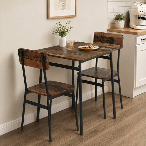 Jídelní set pro 2 osoby CORE Old Wood, černá konstrukce