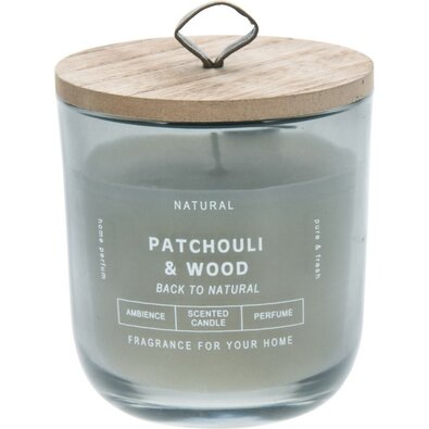 Sveča v steklenem kozarcu Back to natural,Patchouli &amp; Wood, 250 g