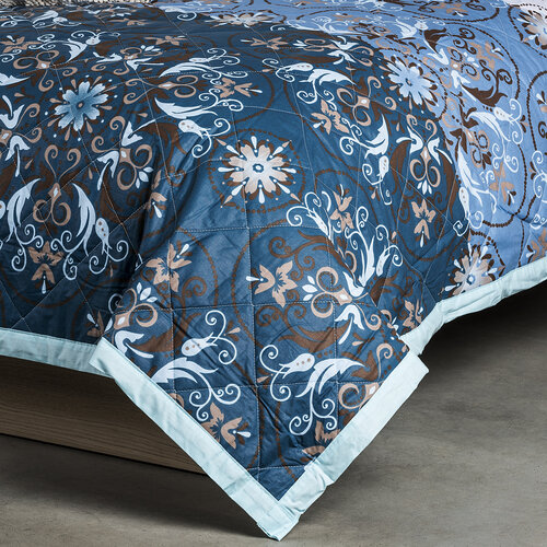 Narzuta na łóżko Alberica niebieski, 160 x 220 cm