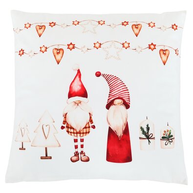 Pillow with filling Christmas with elves velvet,45 x 45 cm