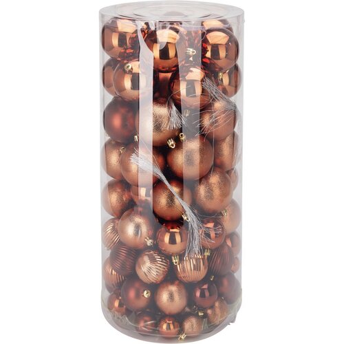 Zestaw ozdób choinkowych Golden Brown, 100 szt., plastik
