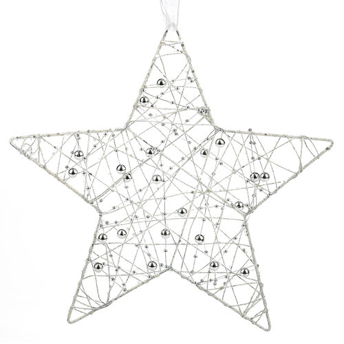 Vánoční závěsná hvězda Alambre, bílá