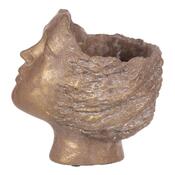 Beton kerti edény, fej, réz, átmérő 14 cm, 18 x 14x 19 cm